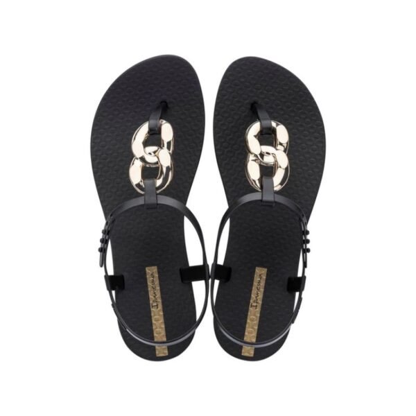 Ipanema Sandal Class womens fashionable black and gold flip-flops