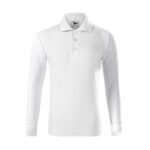 Kids Pique Polo LS Polo Shirt (White) - Image 2