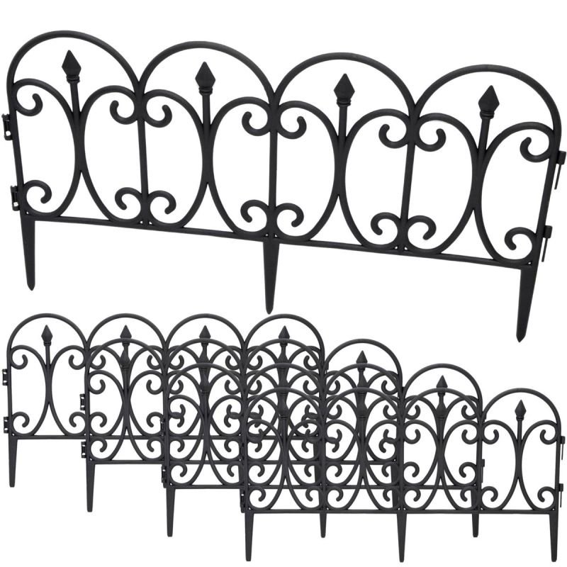 lupin-wear-ca-kinzo-black-plastic-garden-fence-59x33cm-4-panels-2827945 KINZO BLACK PLASTIC GARDEN FENCE 59x33CM 4 PANELS - Image 1