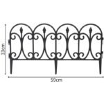 KINZO BLACK PLASTIC GARDEN FENCE 59x33CM 4 PANELS - Image 5
