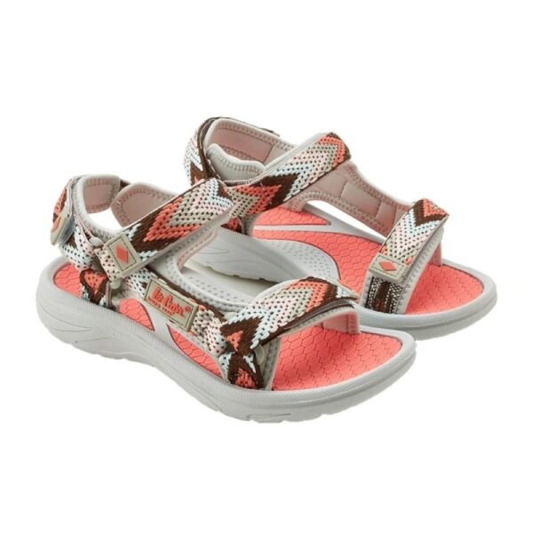 Lee Cooper womens shoes velcro sandals for summer beach light gray pink