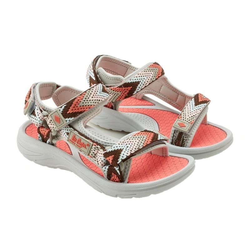 lupin-wear-ca-lee-cooper-women-s-shoes-velcro-sandals-for-summer-beach-light-gray-pink-2296991 Lee Cooper womens shoes velcro sandals for summer beach light gray pink - Image 1