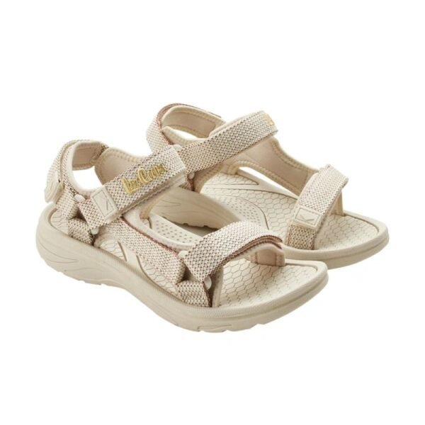 Lee Cooper womens shoes velcro sandals for summer on the beach, light beige cream