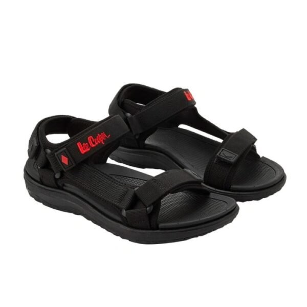 Lee Cooper womens shoes with velcro straps for summer beach sandals, lightweight black