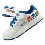 Leomil childrens sports shoes Sonic sneakers lightweight with velcro white