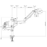 MACLEAN 3-Monitor Mount, Gas Spring, 17"-27", 2-8KG, Black MC-137 - Image 7