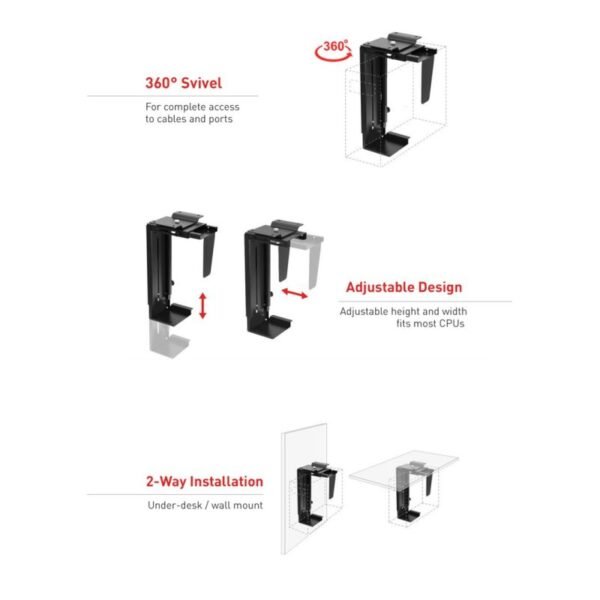 MACLEAN COMPUTER HOLDER BLACK MC-713B