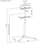 MACLEAN FLOOR TV STAND MOUNT, 32-70", MAX. VESA 400X400, MAX. 40KG MC-494 - Image 3