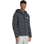 Mens adidas Helionic Climawarm Stretch Hooded Down Jacket Black JN2114 - Image 4
