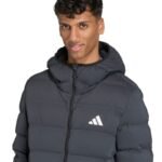 Mens adidas Helionic Climawarm Stretch Hooded Down Jacket Black JN2114 - Image 5