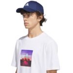 Mens adidas Summer Heat Graphic T-shirt white JZ7545 - Image 4