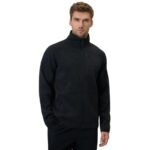 Mens fleece 4F M443 deep black melange 4FWSS26TFLEM443 20M