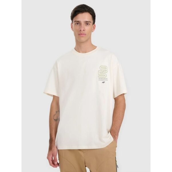 Mens oversized printed T-shirt 4F 4FRAW25TTSHM3220-11S