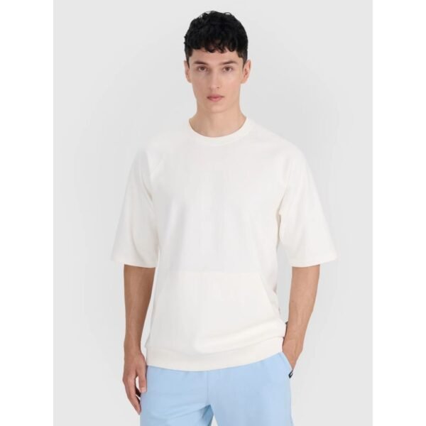 Mens short-sleeved sweatshirt without hood 4F 4FRSS25TSWSM2114-11S