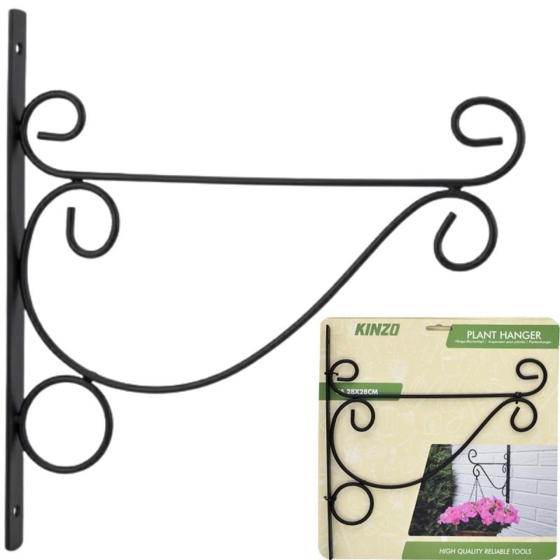 lupin-wear-ca-metal-plant-hanger-swirls-ornament-black-26x28cm-kinzo-2930547 METAL PLANT HANGER, SWIRLS, ORNAMENT, BLACK, 26X28CM, KINZO - Image 1