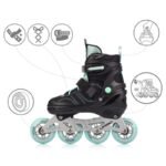 Meteor M 34-37 Urbo Roller Skates Black/Mint - Image 4