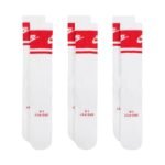 Nike Everyday Elevated Crew Socks 3 Pairs White and Red IM7949 900 - Image 3