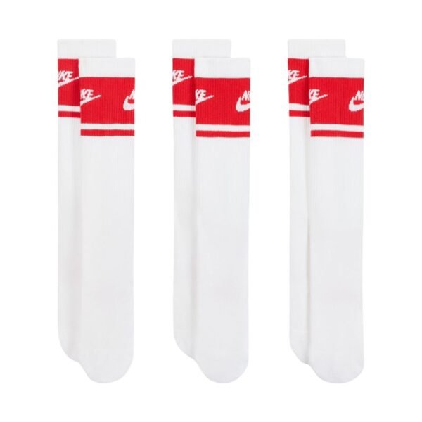 Nike Everyday Elevated Crew Socks 3 Pairs White and Red IM7949 900