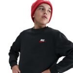 Nike Sportswear Club Fleece Kids Sweatshirt Black FD3006 012 - Image 4