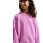 Nike Sportswear Club Fleece Kids Sweatshirt Pink FD2923 503 - Image 4