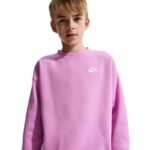 Nike Sportswear Club Fleece Kids Sweatshirt Pink FD2923 503 - Image 6
