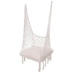 OPENWORK HAMMOCK HANGING CHAIR STORKS NEST 60x60x150CM WITH ECRU PILLOW - Image 5