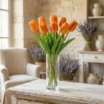 ORANGE TULIP 31CM LIFE-LIKE SPRING DECORATION - Image 5