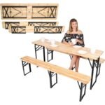 PICNIC BAR SET WOODEN TABLE AND 2 BENCHES - Image 2