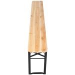 PICNIC BAR SET WOODEN TABLE AND 2 BENCHES - Image 5
