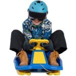 PLASTIC SLEDGE WITH BRAKE AND HANDLEBAR SANTA CLAUS 97x53x25CM GREEN - Image 4