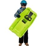 PLASTIC SLEDGE WITH BRAKE AND HANDLEBAR SANTA CLAUS 97x53x25CM GREEN - Image 5
