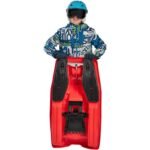 PLASTIC SLEDGE WITH BRAKE AND HANDLEBAR SANTA CLAUS 97x53x25CM GREEN - Image 6