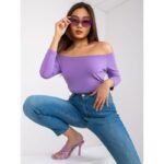 Purple off-the-shoulder blouse (RV-BZ-4692.11) - Image 3