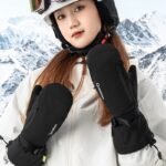 Qunature Full Length Ski Gloves Size M - Black - Image 2