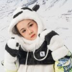 Qunature Panda Ski Gloves for Kids and Adults Size S - Black/White - Image 2