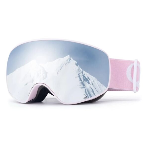 Qunature Pink Childrens skiing goggles (medium/large childrens version)