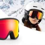 Qunature White Ski Goggles for Adults - Black - Image 2