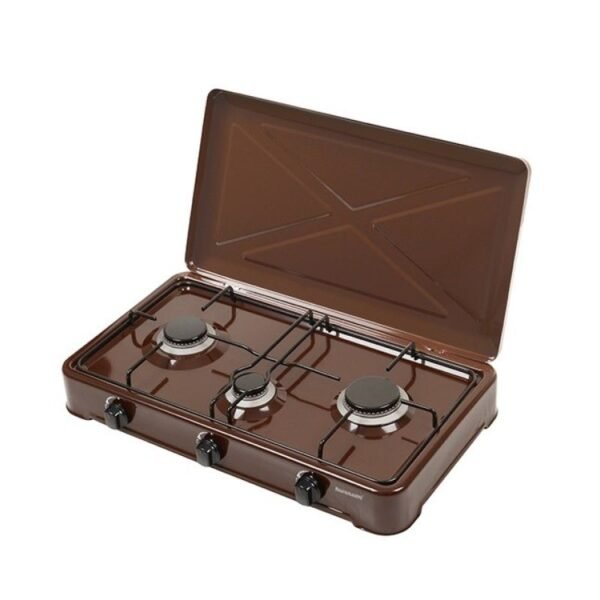 Ravanson K-03BR 3-burner adjustable gas stove (brown)