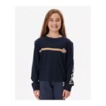 RIP CURL Melting Wave Long Sleeve T-shirt -Girl Navy Blue