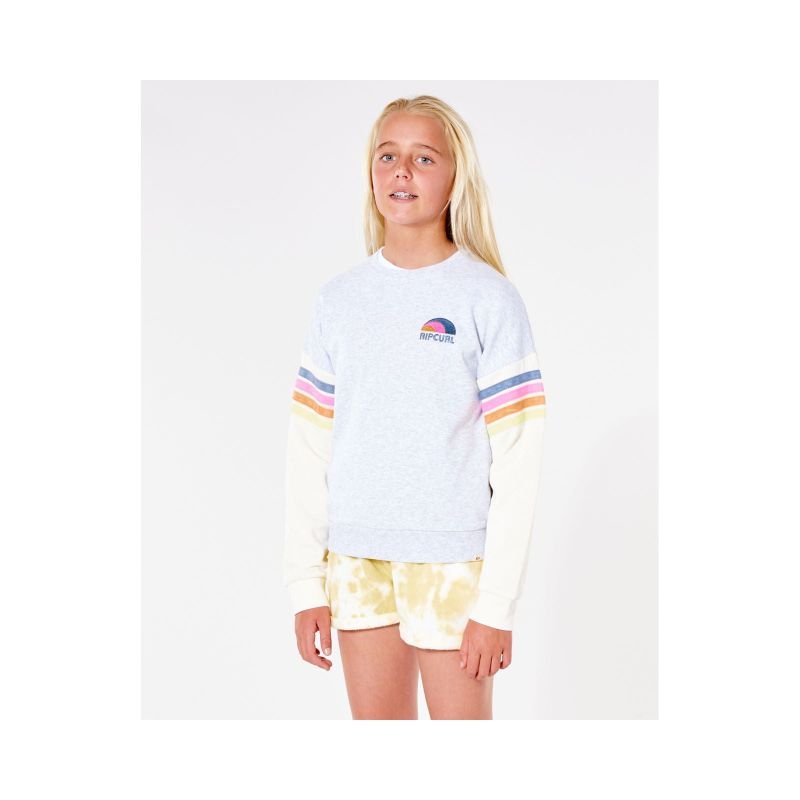 lupin-wear-ca-rip-curl-surf-revival-crew-sweatshirt-girl-light-gray-1745628 RIP CURL Surf Revival Crew Sweatshirt - Girl - Light Gray - Image 1