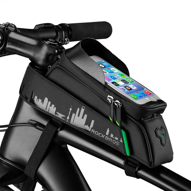 lupin-wear-ca-rockbros-029-1bk-bicycle-bag-for-frame-with-phone-cover-black-2372946 Rockbros 029-1BK bicycle bag for frame with phone cover - black - Image 1