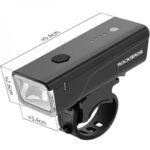 Rockbros 24510003001 Front Bike Light 260 lm + USB-C - USB-A Cable - Black - Image 2