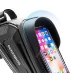 Rockbros B68-1 frame-mounted bicycle bag with phone pocket, 1.7l, black - Image 4