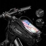 Rockbros B68-1 frame-mounted bicycle bag with phone pocket, 1.7l, black - Image 8