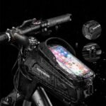 Rockbros B68 Bike Pannier for Frame, Armored, with Phone Pocket and Cover, 1.7L - Black - Image 7