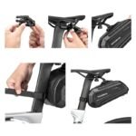 Rockbros B69 bicycle saddle bag 1.8l with easy release system - black - Image 2