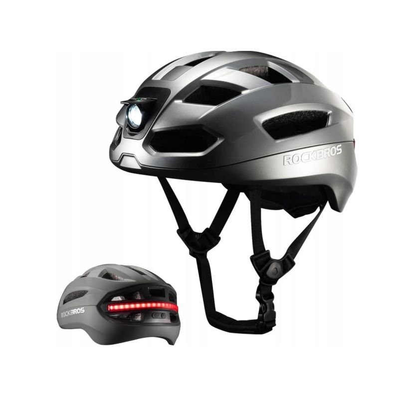 lupin-wear-ca-rockbros-bicycle-helmet-with-lights-gray-2011827 Rockbros bicycle helmet with lights gray - Image 1