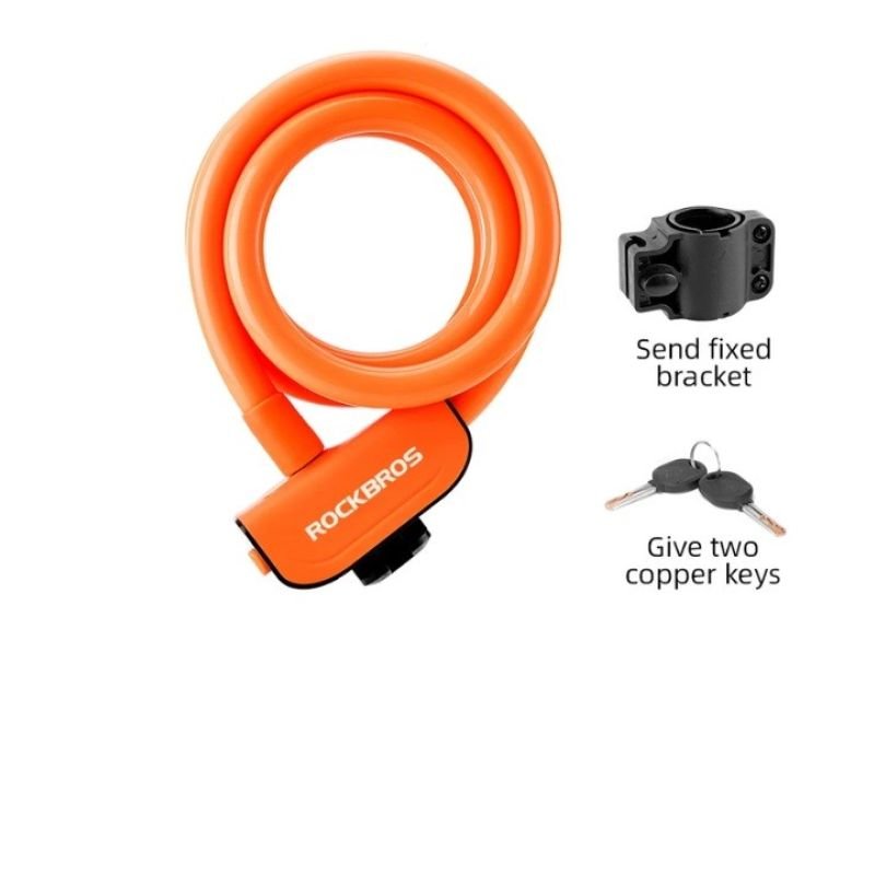 lupin-wear-ca-rockbros-bike-lock-rks515-or-1-1m-orange-1897885 Rockbros bike lock RKS515-OR 1.1m orange - Image 1