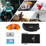 Rockbros Cycling Glasses Photochromic UV Protection with Corrective Insert Orange Lenses - Black - Image 3