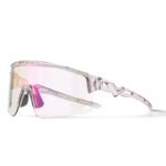 Rockbros Cycling Glasses Photochromic, with UV Protection and Corrective Insert, Clear - Purple